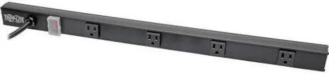 Alt view image 6 of 13 - Tripp Lite Power Strip Right-Angle 5-15R 4 Outlet 6ft Cord 5-15P 24in Black