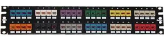 Main image of Panduit Mini-Com 48 Port Modular Patch Panel, 2U Rack-mountable - Black