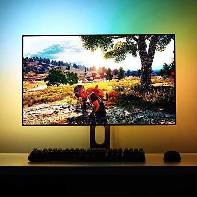 Alt view image 8 of 9 - NZXT HUE 2 Ambient - Monitor Back-Lighting Kit - 3 RGB LED Strip Sizes - Designed for Monitors 21" to 26" - Immersive Desktop Lighting System