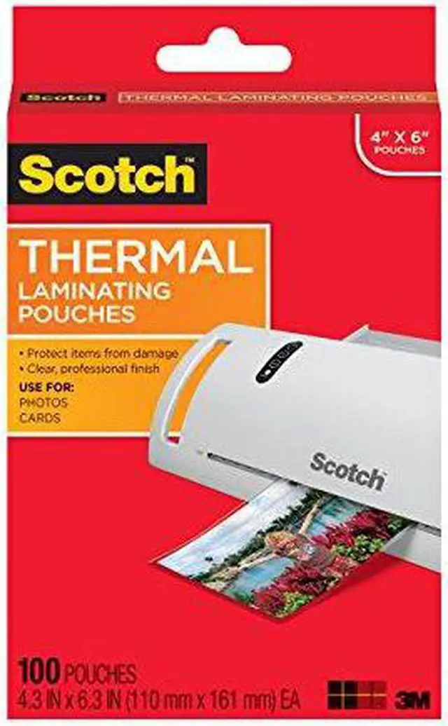 Alt view image 3 of 10 - Scotch Thermal Laminating Pouches, 4x6", 100 Pack - TP5900-100