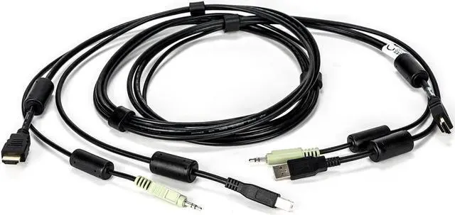 Alt view image 4 of 9 - Avocent 6 ft. USB keyboard, mouse & DisplayPort video cable with speakers - Used with SC940D-001 CBL0110