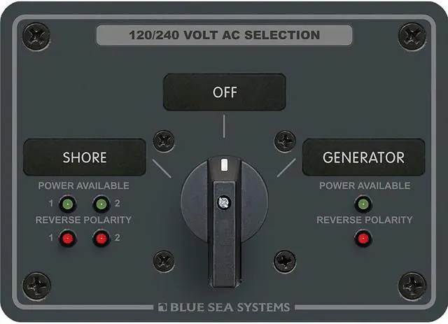 Alt view image 2 of 4 - Blue Sea 8386 AC Rotary Switch Panel 30 Ampere 2 Positon + OFF, 4 Pole [8386]
