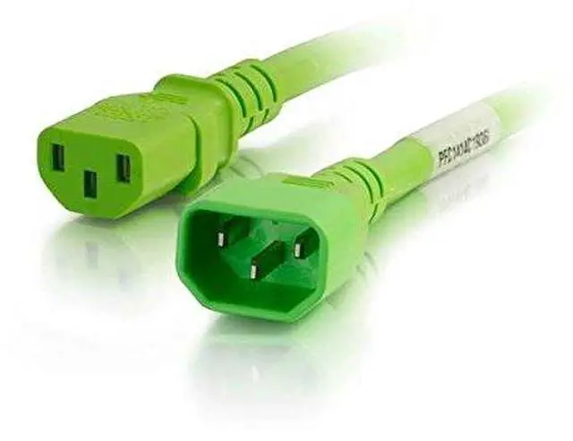 Alt view image 3 of 7 - C2G 17555 14 AWG Power Cord - C14 to C13, Green (6 Feet, 1.82 Meters)