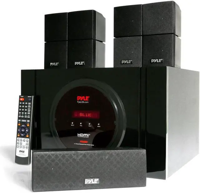 Alt view image 2 of 16 - Pyle PT589BT Bluetooth 5.1 Channel Home Theater System with Surround Sound Speakers