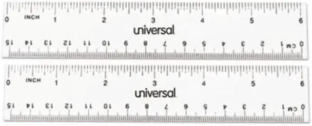Alt view image 2 of 7 - Universal Clear Plastic Ruler Standard/Metric 6" 59025