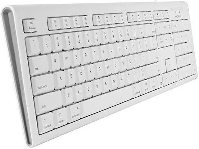Alt view image 2 of 4 - Macally White 104 Key Full Size USB Keyboard for Mac