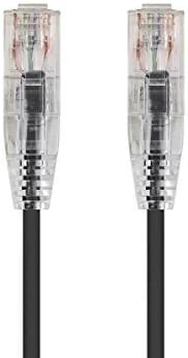 Alt view image 5 of 18 - Monoprice Cat6 Ethernet Patch Cable - 1 Feet - Black | Network Internet Cord - Snagless RJ45 Stranded 550MHz UTP CMR Riser Rated Pure Bare Copper Wire 28AWG - SlimRun Series