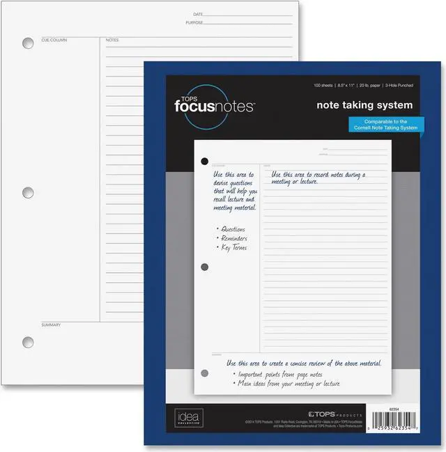 Alt view image 2 of 3 - TOPS FocusNotes Filler Paper, 8-1/2inch x 11inch, 3-Hole Punched