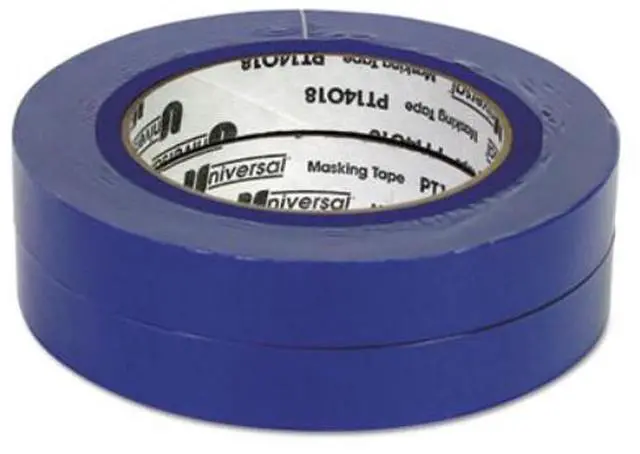 Alt view image 2 of 11 - Universal Premium Blue Masking Tape w/Bloc-it Technology 18mm x 54.8m Blue 2