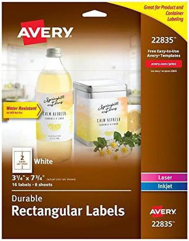 Alt view image 2 of 16 - Avery Label,Dur,Wrprnd,16/Pk,Wh 22835