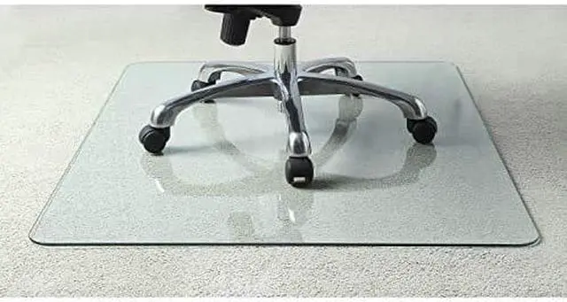 Alt view image 2 of 14 - Lorell Chairmat Tempered Glass 46"Wx36"Lx1/4"H Clear 82833