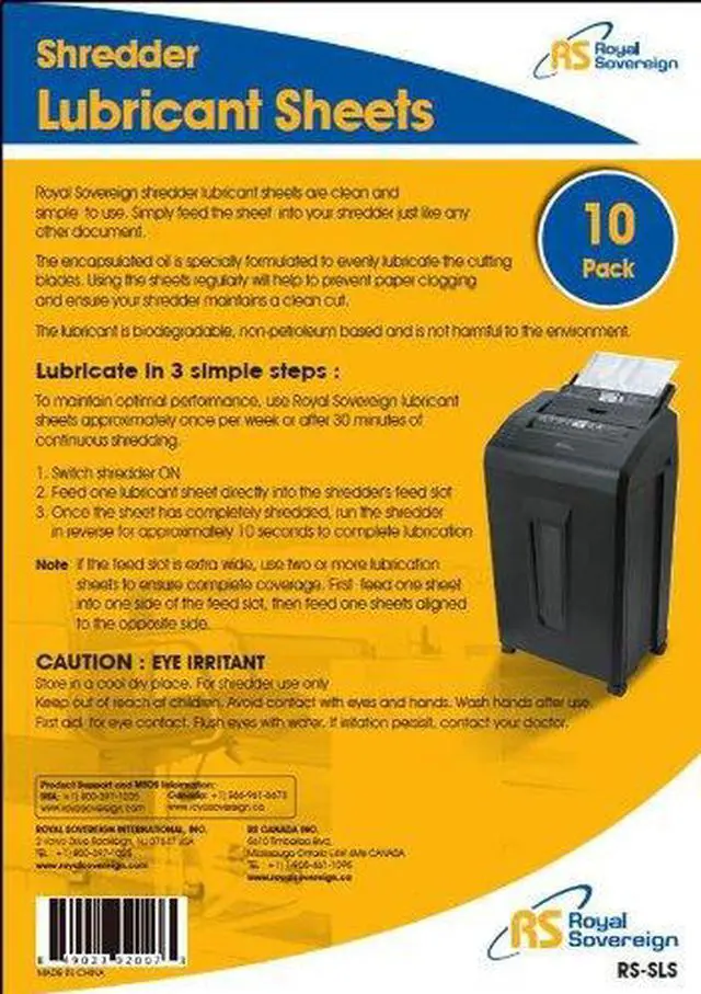 Alt view image 7 of 11 - Royal Sovereign RS-SLS Shredder Lubricant Sheets - 10 Pack