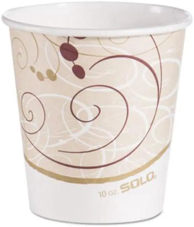 Alt view image 4 of 5 - SOLO Cup Company 510SM Paper Hot Cups In Symphony Design, 10 Oz, Beige/White/Red, 1000/Carton