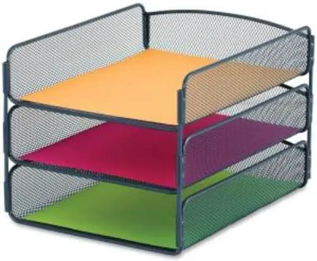 Alt view image 6 of 8 - Safco Triple Letter Tray Org 9-1/2"x11-3/4"x8" Blue 3271BU
