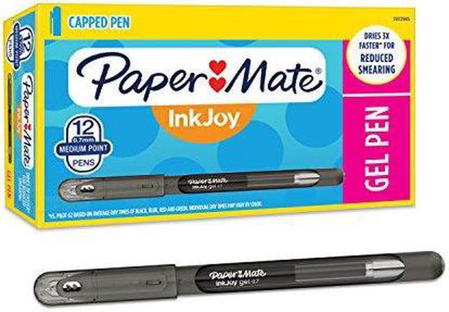Paper Mate InkJoy Gel Stick Pen, 0.7 mm, Medium, Black Ink, Dozen