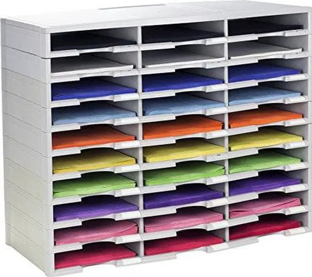 Alt view image 2 of 2 - Storex 30-Compartment Literature Organizer, Gray