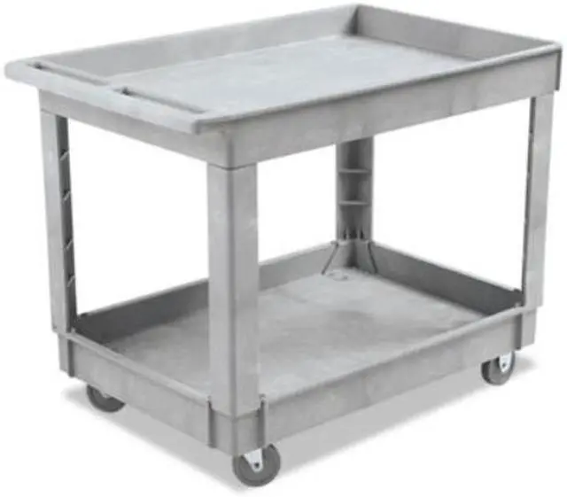 Alt view image 2 of 5 - Rubbermaid Commercial Products Utility Cart with Deep Lipped Plastic Shelves