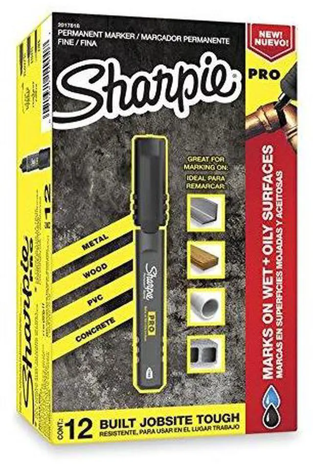 Main image of Pro Permanent Marker, Fine Bullet Tip, Black, Dozen 2017818