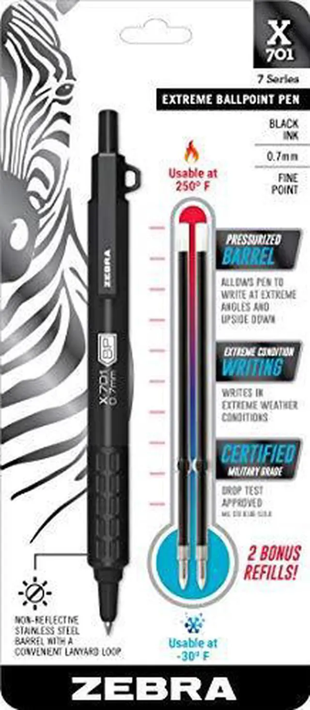 Alt view image 2 of 18 - X-701 Retractable Ballpoint Pen, Fine 0.7mm, Black Ink, Black Barrel 29811
