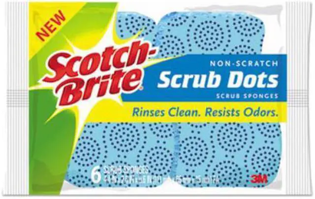Main image of Scotch-Brite Scrub Dots Non-Scratch Scrub Sponges, Blue, 6pk, 4 Pks/Ct