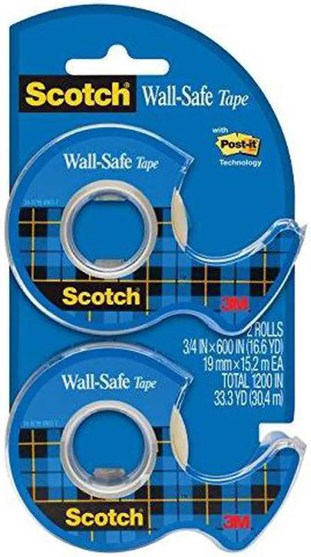 Alt view image 2 of 8 - 3M Tape Roll w/Dispenser Wall-safe 3/4" x 800" 2 RLS/PK CL 183DM2