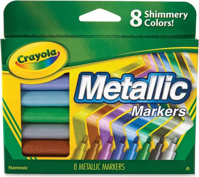 Alt view image 6 of 20 - Crayola Metallic Markers Assorted 8/Set 588628
