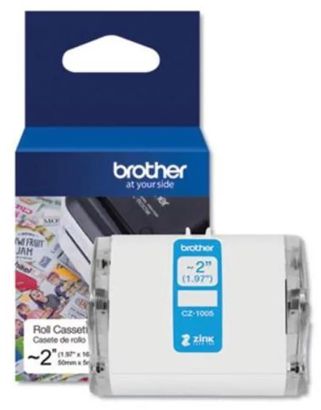 Alt view image 6 of 20 - Brother Genuine CZ-1005 continuous length ~ 2 (1.97") 50 mm wide x 16.4 ft. (5 m) long label roll featuring ZINK® Zero Ink technology - 1 31/32" Width x 16 13/32 ft Length - Zero Ink