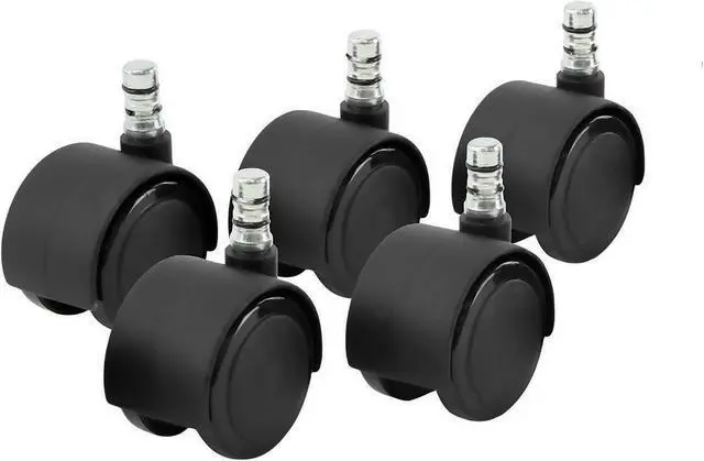 Alt view image 2 of 4 - Master Caster Noiseless Duet Casters, 100 lbs./Caster, Polyurethane, B Stem, Soft, 5/Set