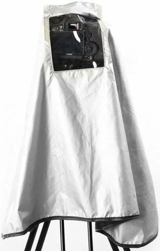 Alt view image 4 of 4 - Movo CRC03 Extra-Long Waterproof Rain Coat for DSLR Camera, Lens & Tripod (Metallic Gray)