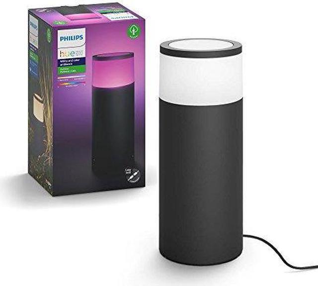 Alt view image 6 of 19 - Hue White and Color Ambiance Calla Waterproof Black Outdoor Smart Integrated LED Bollard Landscape Path Light Extension