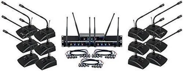 Alt view image 2 of 9 - VocoPro Digital-Conference-12 Twelve Channel UHF Wireless Conference Microphone System