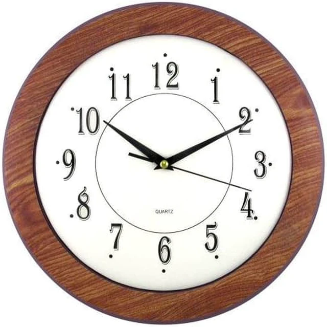 Alt view image 2 of 4 - Timekeeper 6415 12" Wood Grain Round Wall Clock