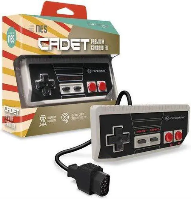Alt view image 4 of 5 - Hyperkin Cadet Premium Controller for NES Consoles, 10' Cable Length, Gray (M07246)
