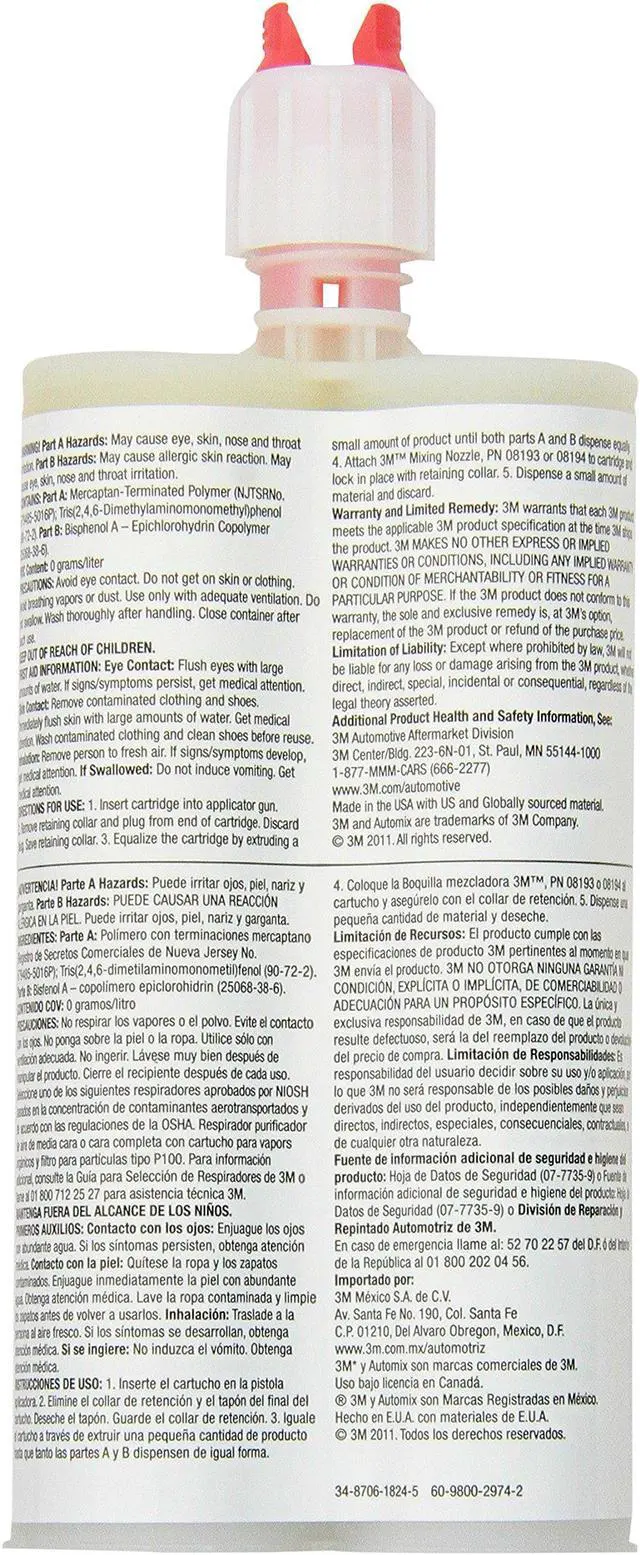 Alt view image 2 of 2 - 3M Automix Universal Adhesive Clear 200 mL Cartridge