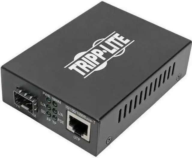 Alt view image 4 of 17 - Tripp Lite Gigabit SFP Fiber to Ethernet Media Converter, POE+ - 10/100/1000 Mbps