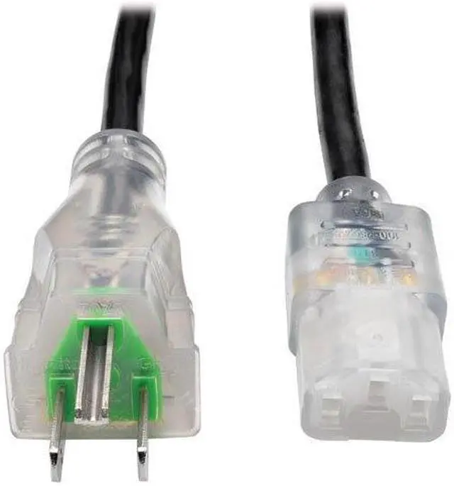 Alt view image 6 of 19 - Tripp Lite Model P006-003-HG13CL 3 ft. Hospital-Grade Computer Power Cord with Clear Plugs, 13A, 16 AWG (NEMA 5-15P to IEC-320-C13)