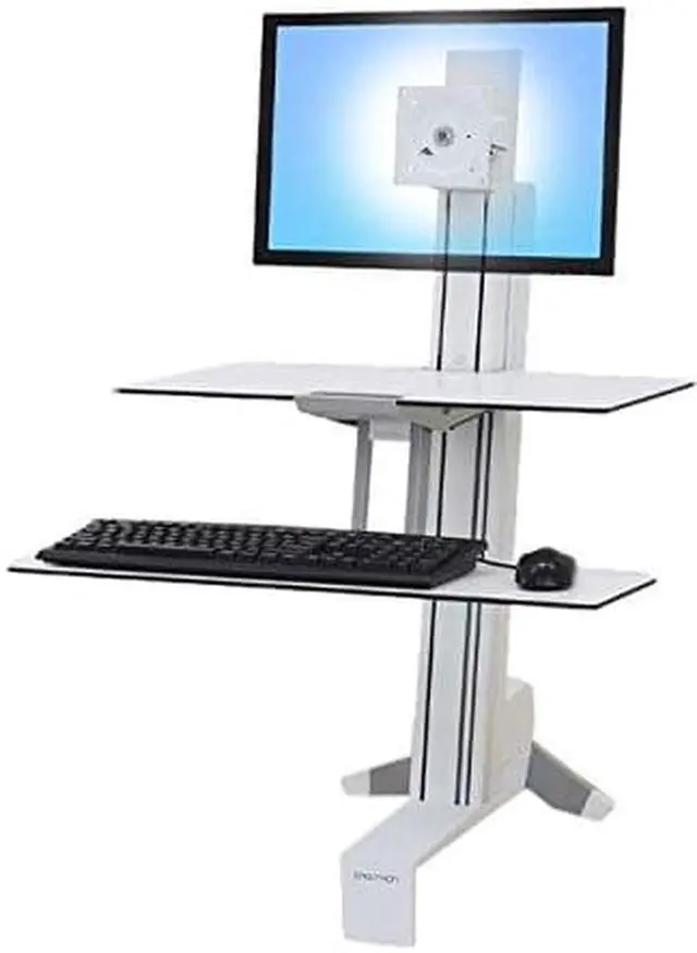 Alt view image 5 of 18 - Ergotron - 33-350-211 - WorkFit-S Sit-Stand Workstation w/Worksurface+, LCD LD Monitor, White