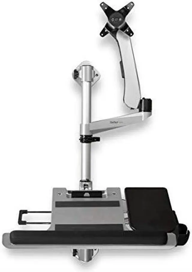 Alt view image 6 of 12 - StarTech Single Monitor Adjustable Wall Mount Computer Workstation WALLSTSI1