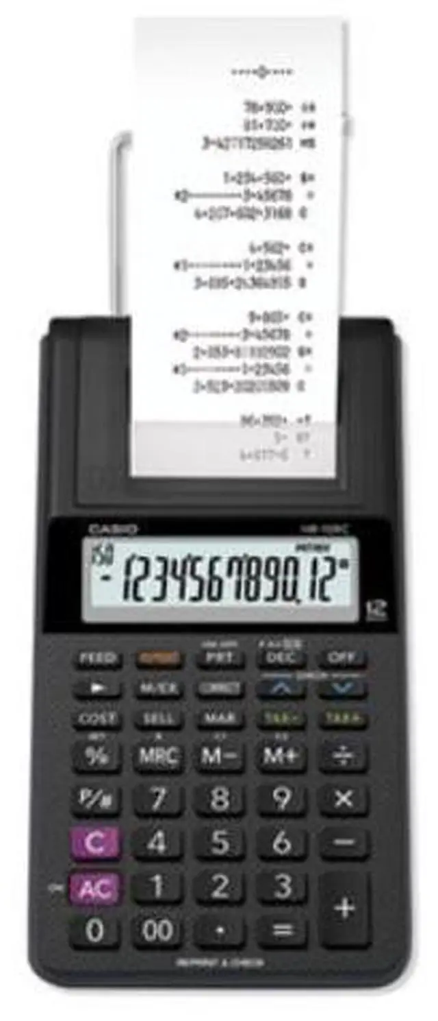 Alt view image 2 of 17 - Casio HR-10RC 12-Digit Printing Calculator Black 24396585