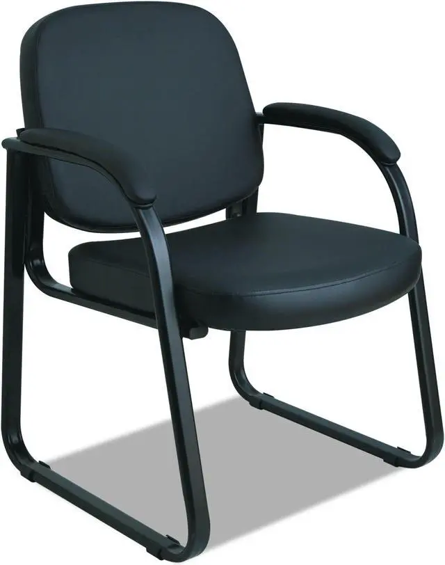 Alt view image 9 of 20 - Alera Genaro Series Sled Base Guest Chair Black Vinyl RL43C16
