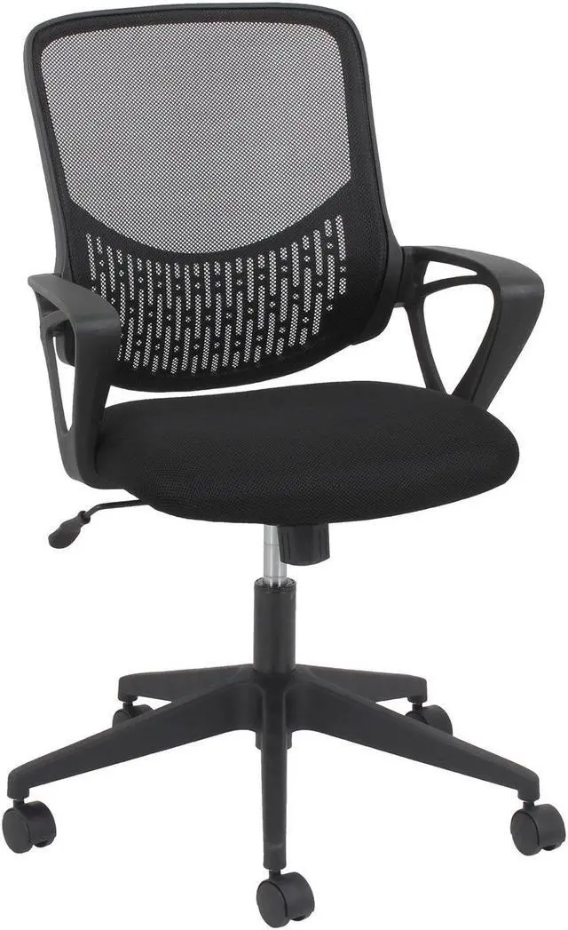 Alt view image 2 of 7 - OIF - OIFMK4718 - Modern Mesh Task Chair, Fixed Triangle Arms, Black