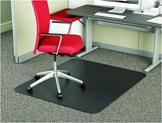 Alt view image 9 of 14 - Deflecto SuperMat Frequent Use Chair Mat Medium Pile Carpet Beveled 36 x 48 Black CM14142BLK