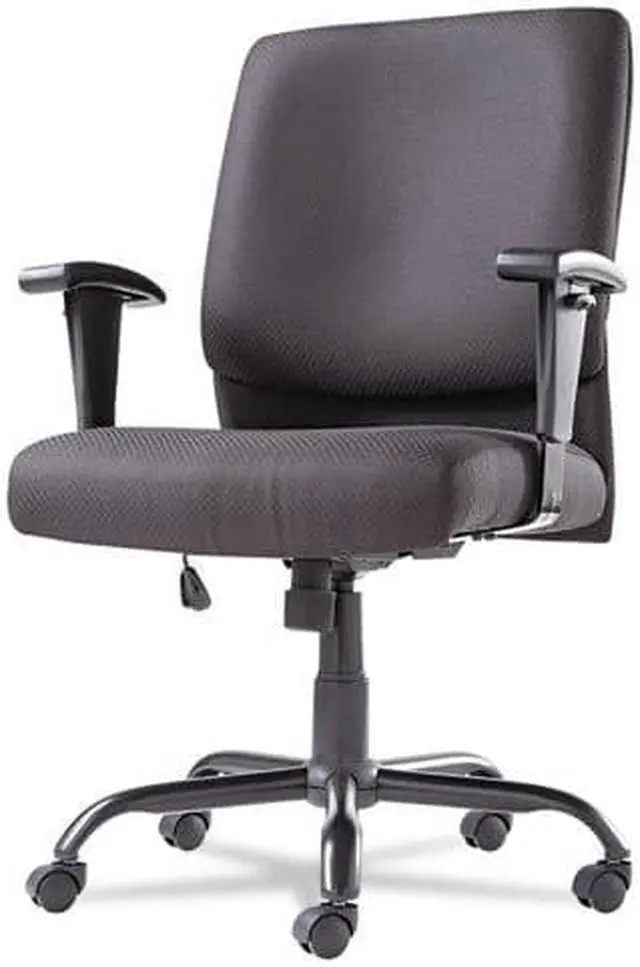 Alt view image 3 of 20 - OIF - OIFBT4510 - Big and Tall Swivel/Tilt Mid-Back Chair, Height Adjustable T-Bar Arms, Black