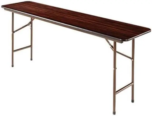 Alt view image 8 of 17 - Wood Folding Table Rectangular 72wx18dx29h Mahogany