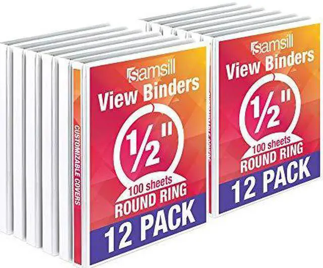 Alt view image 2 of 17 - Samsill I08517C Economy .5" Round Ring View Binders, White, 12 Pack