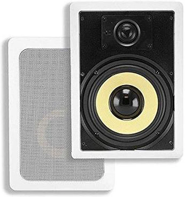 Alt view image 7 of 7 - Monoprice 2-Way Aramid Fiber In-Wall Speakers - 6.5 Inch (Pair) Titanium Silk Dome Tweeters - Caliber Series