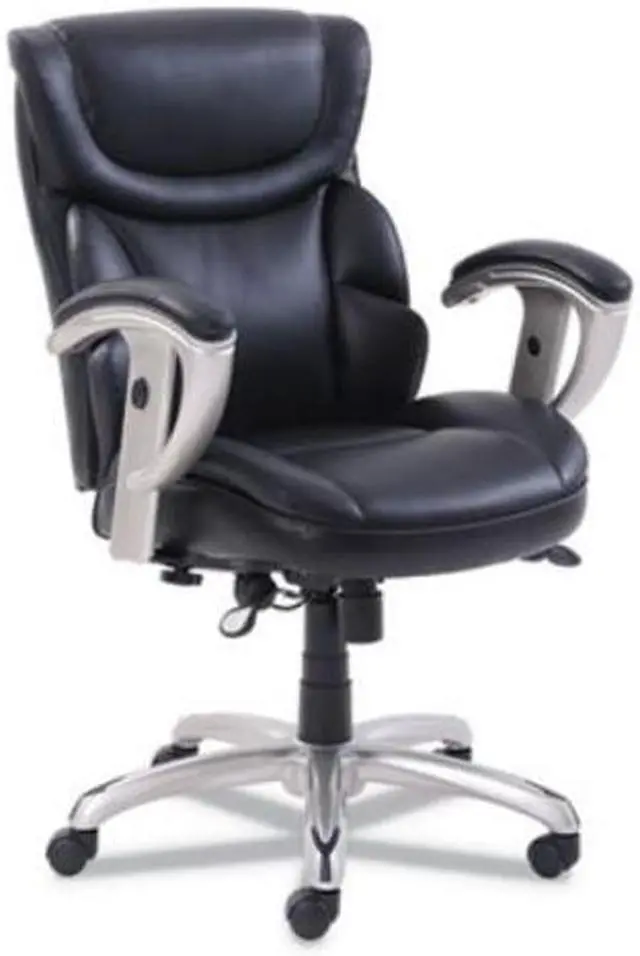 Alt view image 3 of 11 - SertaPedic Emerson Task Chair  Supports up to 300 lbs.  Black Seat/Black Back