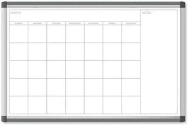 Main image of PINIT Magnetic Dry Erase Undated One Month Calendar, 36 x 24, White 2901U0001