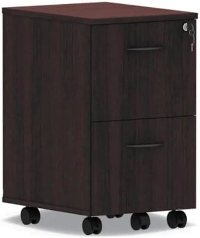 Alt view image 4 of 14 - Alera Valencia Series Mobile File/File Pedestal, 15 3/8 x 20 x 26 5/8, Mahogany