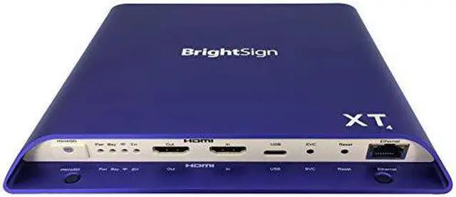 Alt view image 4 of 14 - BrightSign XT1144 Expanded I/O Digital Signage Media Player, H.265, 4K/Full HD, HTML5, Dolby Vision, HDR10+, PoE+, Gigabit Eth, GPIO, IR, M.2 SSD PCIe, Serial, Dual USB, Live TV Playback
